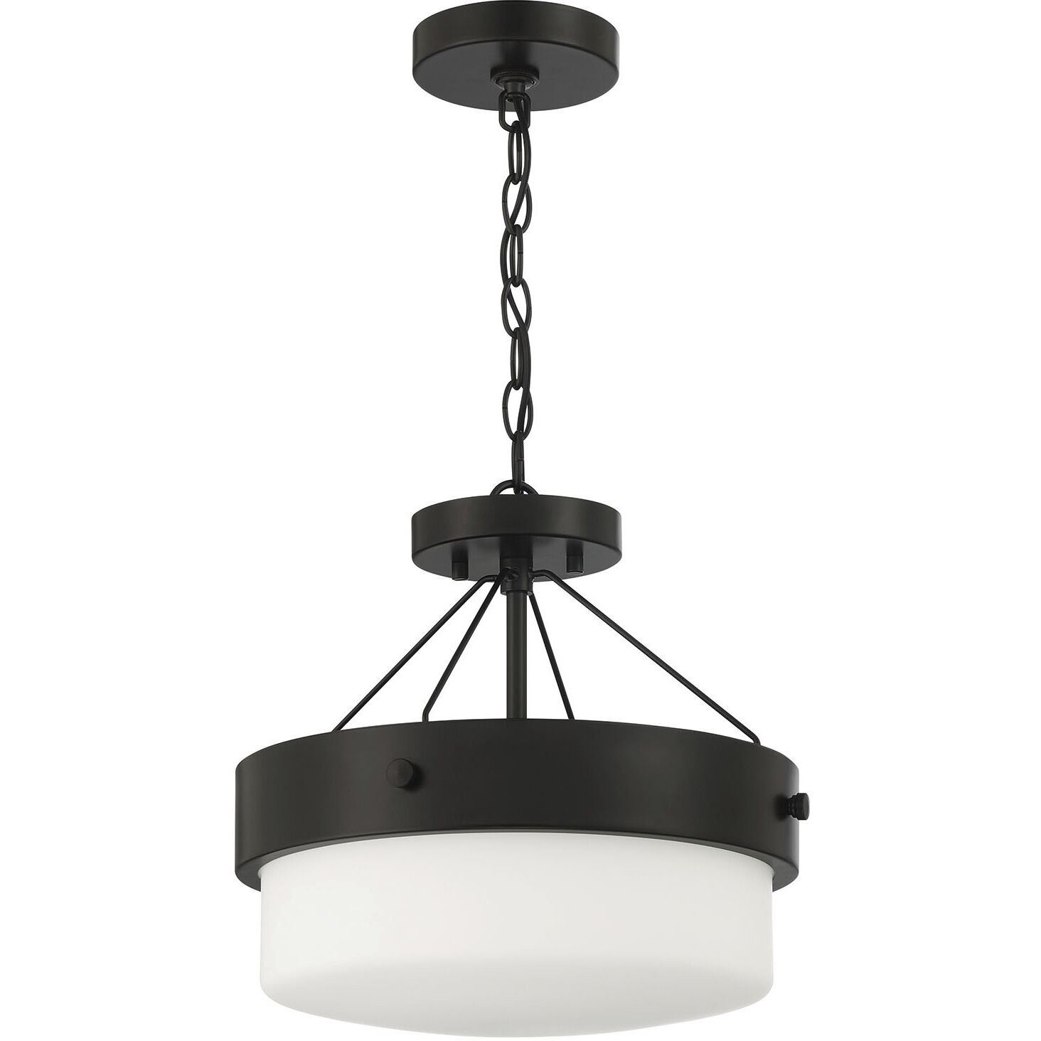 Oak Street 2 Light 13 inch Flat Black Convertible Semi Flush Ceiling Light